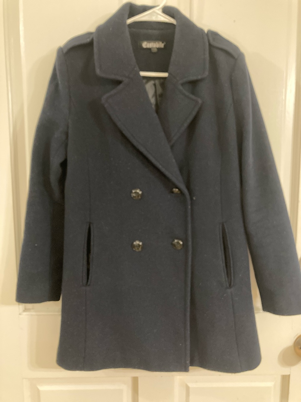 Classic Navy Double-Breasted Pea Coat by Castabile